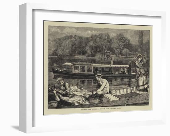 Steaming and Punting, a Sketch Near Cliveden Woods-Francis S. Walker-Framed Giclee Print