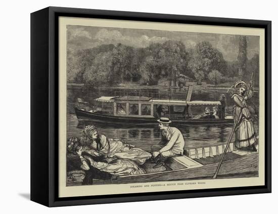 Steaming and Punting, a Sketch Near Cliveden Woods-Francis S. Walker-Framed Premier Image Canvas