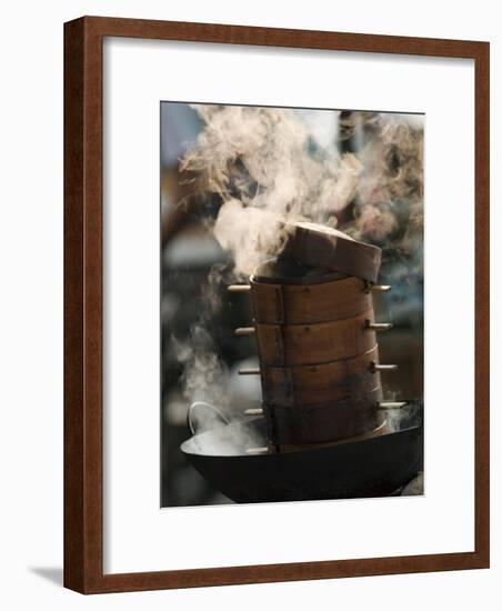 Steaming Baskets on Wok, Leshan, Sichuan, China-Porteous Rod-Framed Photographic Print