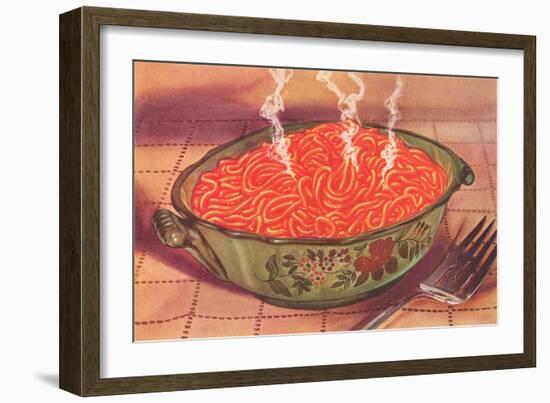 Steaming Bowl of Spaghetti-null-Framed Premium Giclee Print