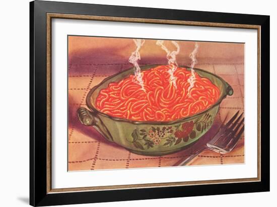 Steaming Bowl of Spaghetti-null-Framed Premium Giclee Print