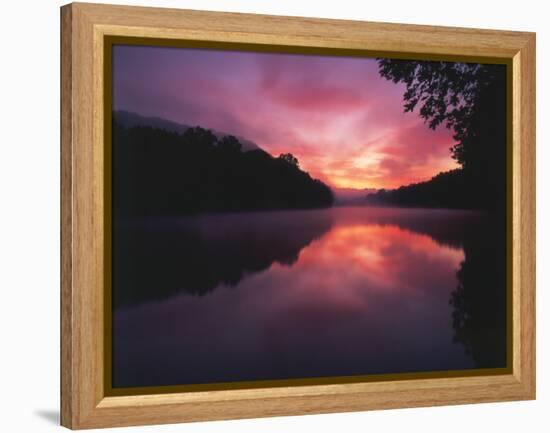 Steaming Kentucky River at Sunrise, Kentucky, USA-Adam Jones-Framed Premier Image Canvas