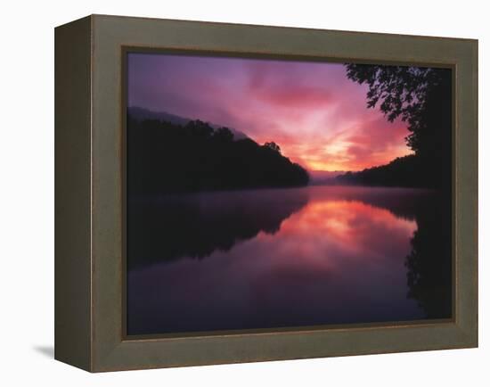 Steaming Kentucky River at Sunrise, Kentucky, USA-Adam Jones-Framed Premier Image Canvas