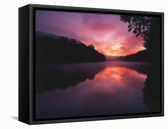 Steaming Kentucky River at Sunrise, Kentucky, USA-Adam Jones-Framed Premier Image Canvas