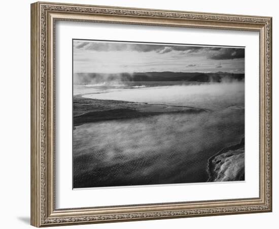 Steaming Pool In Fgnd High Horizon "Fountain Geyser Pool Yellowstone NP" Wyoming 1933-1942-Ansel Adams-Framed Art Print