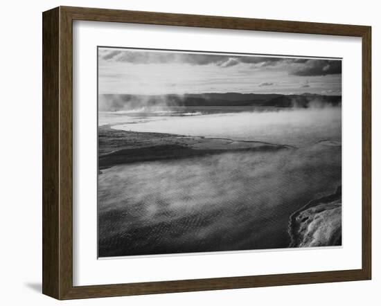 Steaming Pool In Fgnd High Horizon "Fountain Geyser Pool Yellowstone NP" Wyoming 1933-1942-Ansel Adams-Framed Art Print