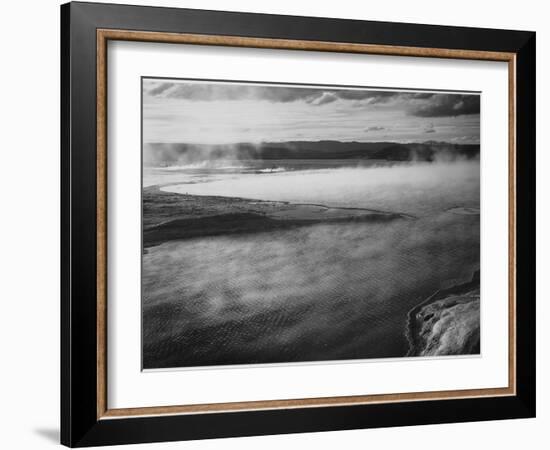 Steaming Pool In Fgnd High Horizon "Fountain Geyser Pool Yellowstone NP" Wyoming 1933-1942-Ansel Adams-Framed Art Print