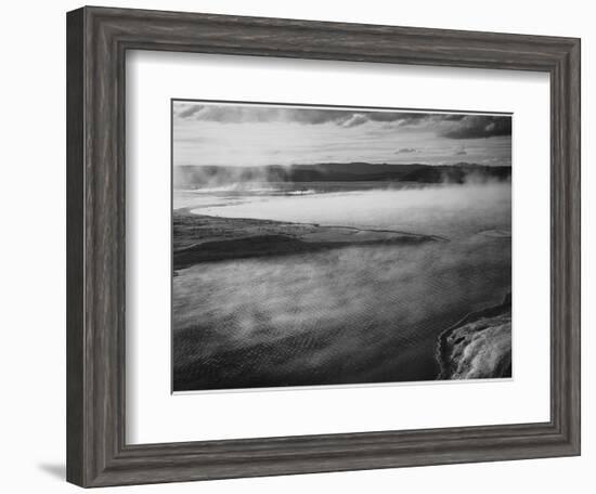 Steaming Pool In Fgnd High Horizon "Fountain Geyser Pool Yellowstone NP" Wyoming 1933-1942-Ansel Adams-Framed Art Print