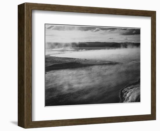 Steaming Pool In Fgnd High Horizon "Fountain Geyser Pool Yellowstone NP" Wyoming 1933-1942-Ansel Adams-Framed Art Print