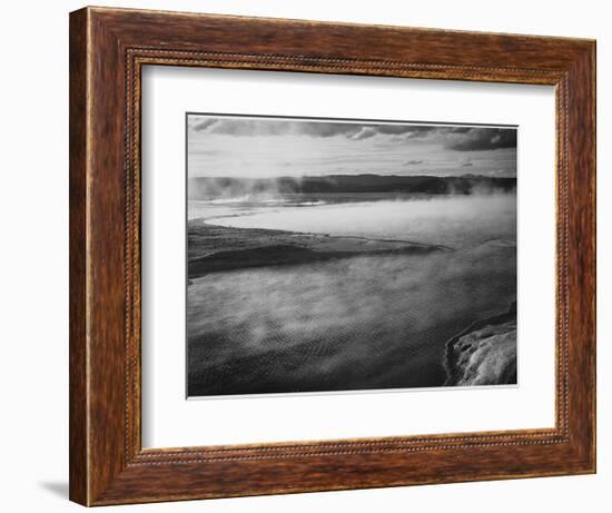 Steaming Pool In Fgnd High Horizon "Fountain Geyser Pool Yellowstone NP" Wyoming 1933-1942-Ansel Adams-Framed Art Print