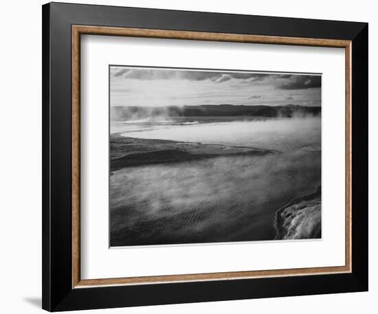 Steaming Pool In Fgnd High Horizon "Fountain Geyser Pool Yellowstone NP" Wyoming 1933-1942-Ansel Adams-Framed Art Print