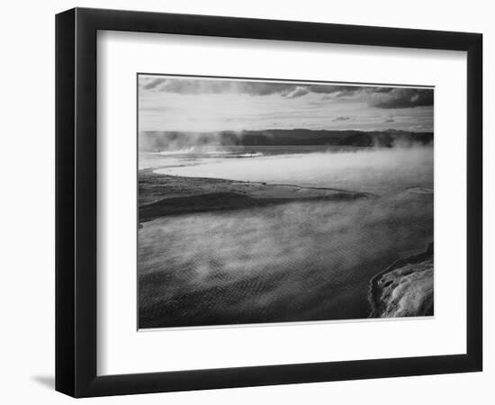 Steaming Pool In Fgnd High Horizon "Fountain Geyser Pool Yellowstone NP" Wyoming 1933-1942-Ansel Adams-Framed Art Print