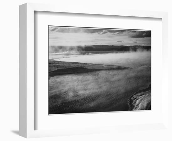 Steaming Pool In Fgnd High Horizon "Fountain Geyser Pool Yellowstone NP" Wyoming 1933-1942-Ansel Adams-Framed Art Print