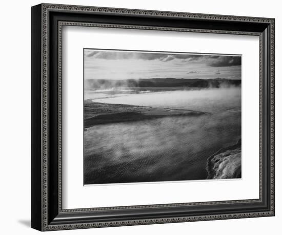 Steaming Pool In Fgnd High Horizon "Fountain Geyser Pool Yellowstone NP" Wyoming 1933-1942-Ansel Adams-Framed Art Print