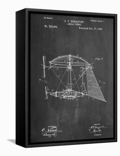 Steampunk Aerial Vessel 1893 Patent-null-Framed Stretched Canvas