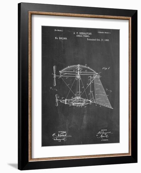 Steampunk Aerial Vessel 1893 Patent-null-Framed Art Print