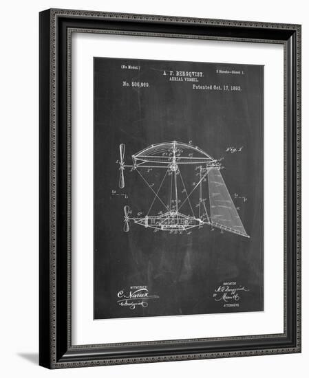 Steampunk Aerial Vessel 1893 Patent-null-Framed Art Print