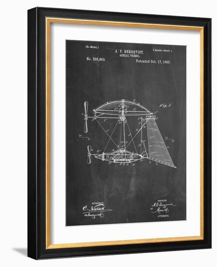 Steampunk Aerial Vessel 1893 Patent-null-Framed Art Print