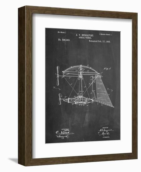 Steampunk Aerial Vessel 1893 Patent-null-Framed Art Print