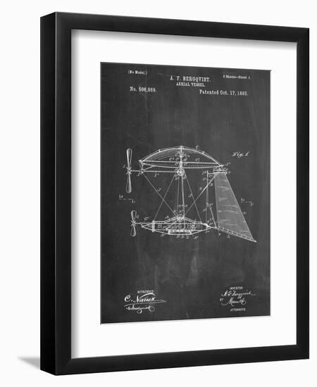 Steampunk Aerial Vessel 1893 Patent-null-Framed Art Print