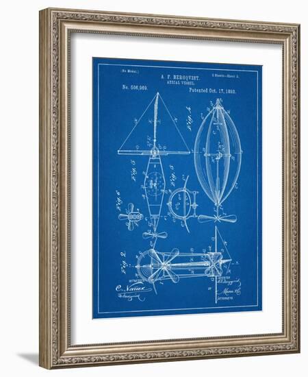 Steampunk Aerial Vessel 1893 Patent-null-Framed Art Print