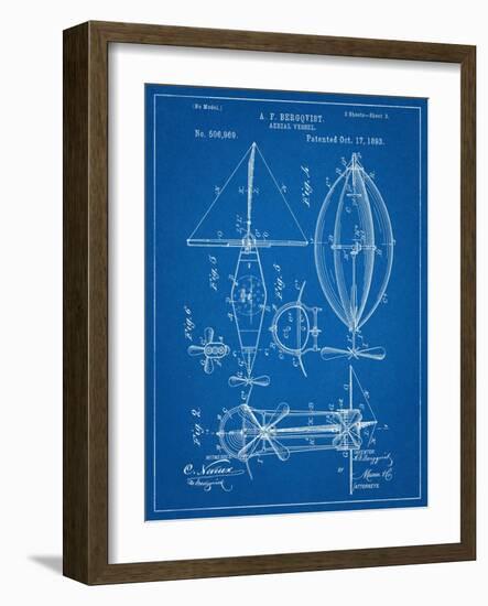 Steampunk Aerial Vessel 1893 Patent-null-Framed Art Print