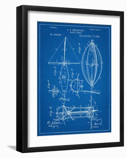 Steampunk Aerial Vessel 1893 Patent-null-Framed Art Print