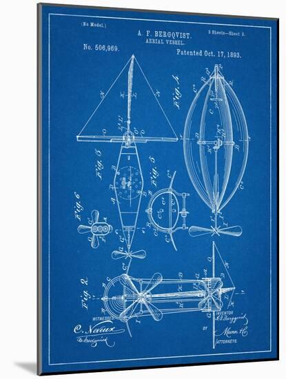 Steampunk Aerial Vessel 1893 Patent-null-Mounted Art Print