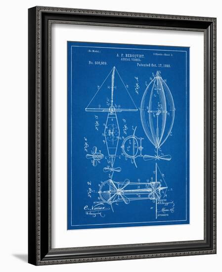 Steampunk Aerial Vessel 1893 Patent-null-Framed Art Print