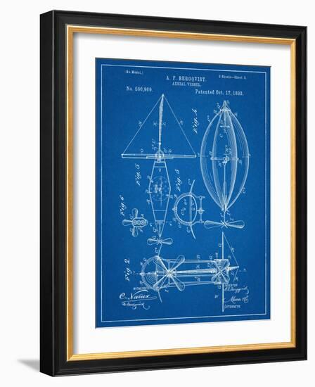 Steampunk Aerial Vessel 1893 Patent-null-Framed Art Print