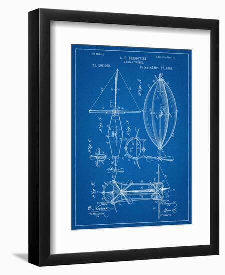 Steampunk Aerial Vessel 1893 Patent-null-Framed Art Print