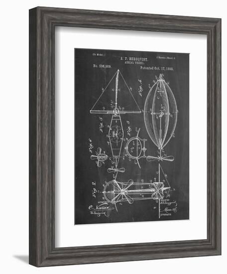 Steampunk Aerial Vessel 1893 Patent--Framed Art Print