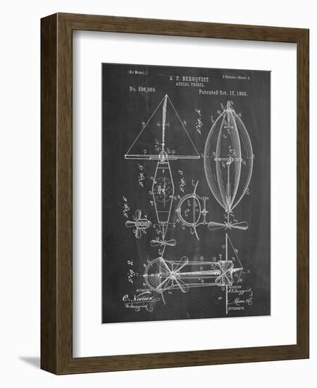 Steampunk Aerial Vessel 1893 Patent-null-Framed Art Print