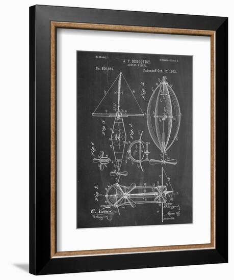 Steampunk Aerial Vessel 1893 Patent-null-Framed Art Print