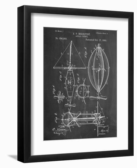 Steampunk Aerial Vessel 1893 Patent-null-Framed Art Print