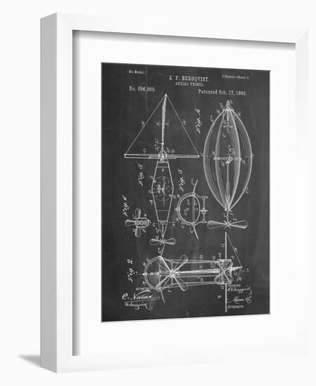 Steampunk Aerial Vessel 1893 Patent-null-Framed Art Print