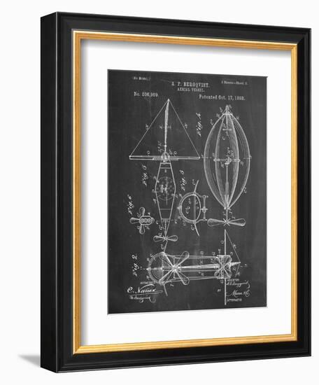 Steampunk Aerial Vessel 1893 Patent--Framed Art Print