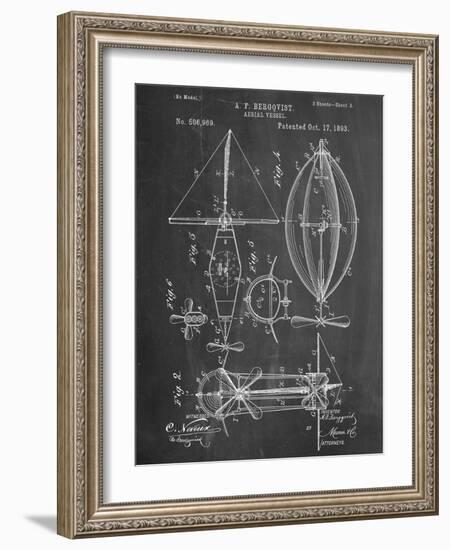 Steampunk Aerial Vessel 1893 Patent-null-Framed Art Print