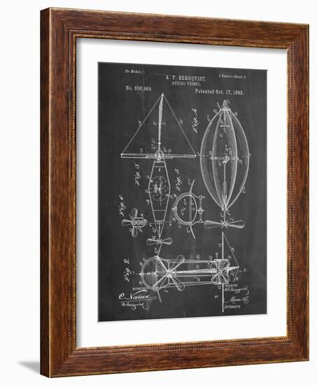 Steampunk Aerial Vessel 1893 Patent-null-Framed Art Print