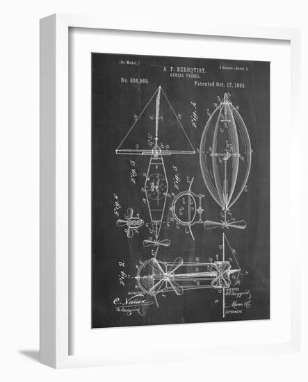 Steampunk Aerial Vessel 1893 Patent-null-Framed Art Print