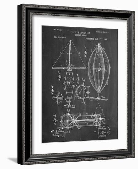 Steampunk Aerial Vessel 1893 Patent-null-Framed Art Print