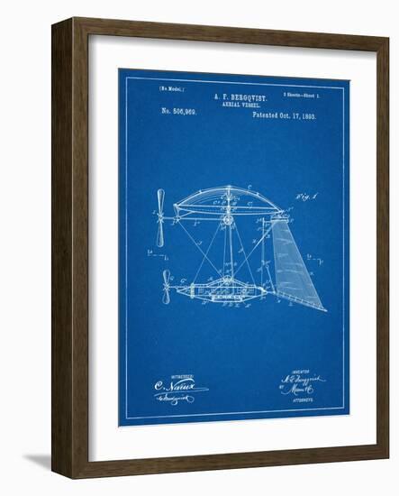 Steampunk Aerial Vessel 1893 Patent-null-Framed Art Print