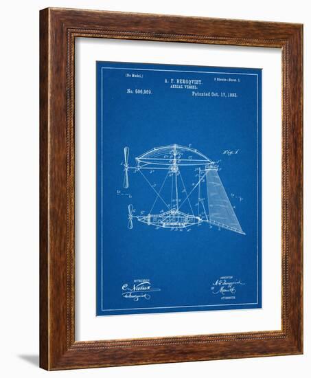 Steampunk Aerial Vessel 1893 Patent-null-Framed Art Print