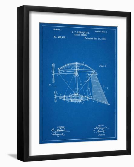 Steampunk Aerial Vessel 1893 Patent-null-Framed Art Print