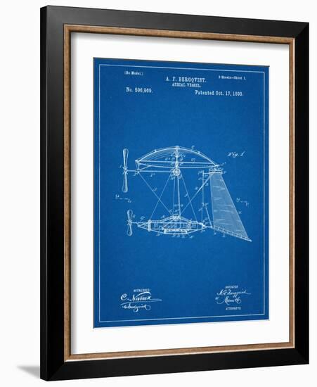 Steampunk Aerial Vessel 1893 Patent-null-Framed Art Print