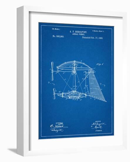 Steampunk Aerial Vessel 1893 Patent-null-Framed Art Print