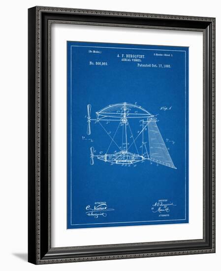 Steampunk Aerial Vessel 1893 Patent-null-Framed Art Print