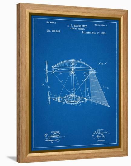 Steampunk Aerial Vessel 1893 Patent-null-Framed Stretched Canvas