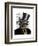 Steampunk Cat - Top Hat and red yellow glasses-Fab Funky-Framed Art Print