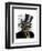 Steampunk Cat - Top Hat and red yellow glasses-Fab Funky-Framed Art Print